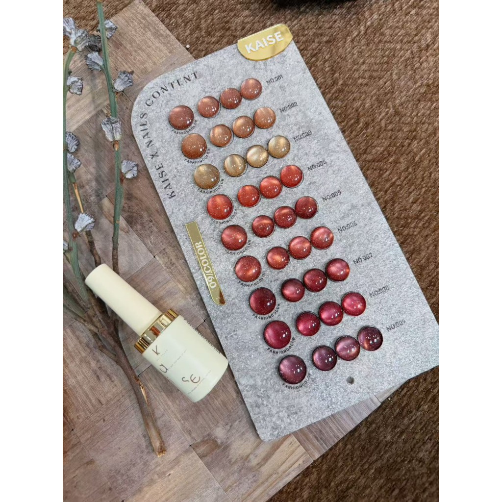Red Amber cat eye set 9 สี ( KS20 ) Kaise x Nails Content 2026 พร้อมชาร์จสำเร็จรูป