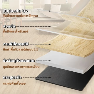 กระเบื้องยาง กระเบื้องยางลายไม้【5ตรม/กล่อง 36แผ่น】กระเบื้องยางมีกาวในตัว ยางปูพื้น 91*15cm วัสดุPVC ทนทาน ติดตั้งเองได้ง