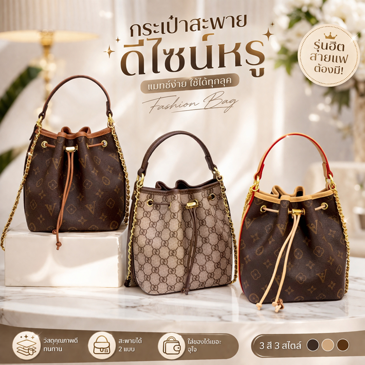 ✨กระเป๋าสะพายข้าง ทรงถัง ทรงขนมจีบสุดน่ารักCODE:2628หรูคลาสสิก✨หูหิ้วถือเก๋ๆ สายโซ่สะพายเพิ่มความหรู