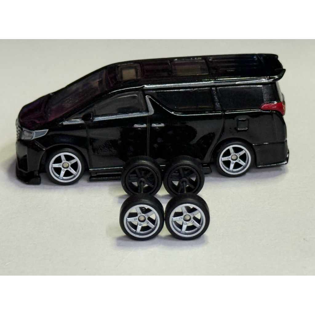 ล้อยาง สำหรับ ปรับแต่ง Rubber Tyre  ล้อยาง รถยนต์  สำหรับ ใส่รถ ขนาด 1:64 หลากหลาย ลาย 5 ก้าน ขนาด 11  mm  สี เทา