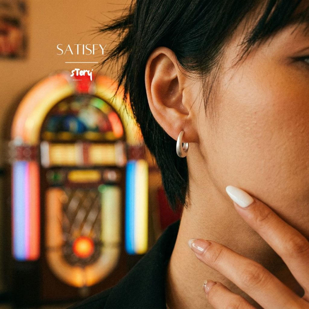 STORY ต่างหูเงิน Satisfy ต้างหูเงินแท้ ต่างหูแฟชั่น ต่างหูแฟชั่น ต่างหูพรหม ต่างหูสำหรับพิธีการ