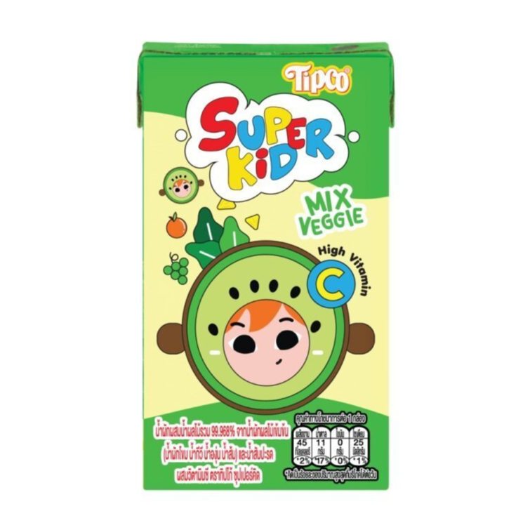 GWP TIPCO Superkid น้ำผักผสมน้ำผลไม้รวม Mix Veggie Fruit ขนาด 110 ml
