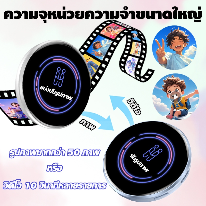 สมาร์ทแบดจ์ดิจิตอล 1.7 นิ้ว จอสัมผัส Image / Video การเชื่อมต่อบลูทูธ แบตเตอรี่ 600mAh งานแสดงการ์ตูน, การชมคอนเสิร์ต ราคา ถูกที่สุด ดีลบีเคเค แกลเลอรีภาพที่ 5