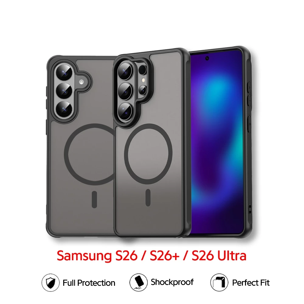 Magnetic เคส Samsung S26 Ultra S25/S24/S23/S22 Fe,Plus S25Fe S24Fe A57 A37 A07 A17 เคสแม่เหล็กชาร์จไร้สาย เคสผิวด้าน 006