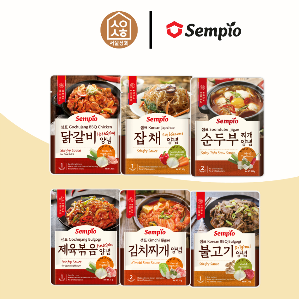 SEMPIO ซอสปรุงรสอาหารเกาหลี คลาสสิค 6 เมนู ตราเซมเพียว Korean Classic Sauce (6 Signature Dishes) 샘표 양념