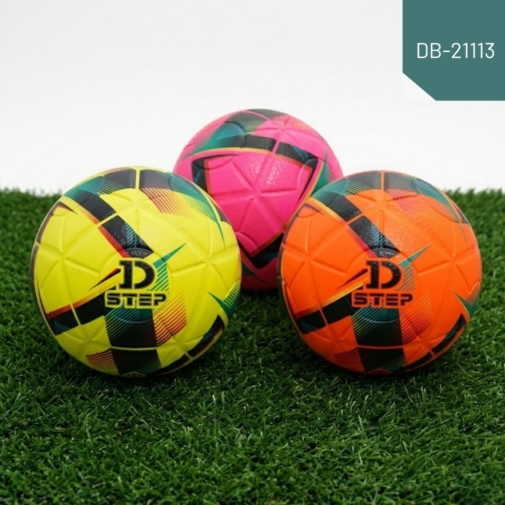 DSTEP ลูกฟุตซอลหนังอัด มาตรฐาน FIFA สีสันสดใส เหลือง ส้ม ขาว (1ลูก) พร้อมชุดเข็มและตาข่าย/ DB-21113
