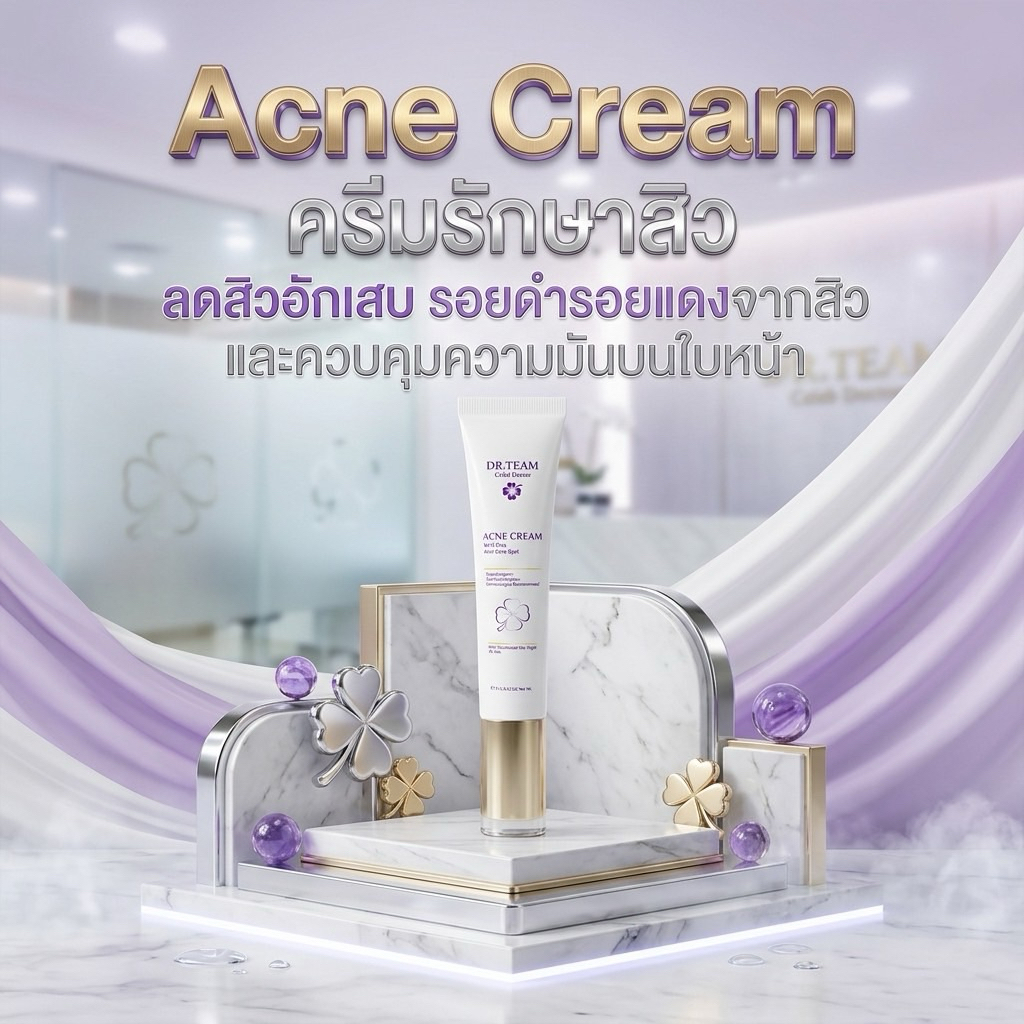 ACNE CREAM  (ครีมลดสิวอักเสบ ลดรอยดำ/แดงจากสิว เบอร์ 0) 15 ml. หมอทีม dr.Team