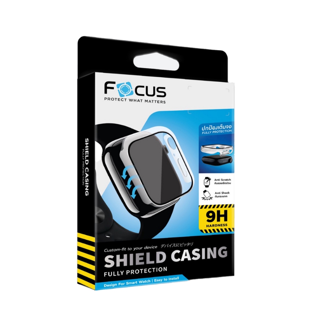 Focus Shield Casing เคสกันรอย หน้าจอกระจก ใช้สำหรับ Apple Watch Series 10-4/SE/SE2/SE3 ขนาด 40-46mm