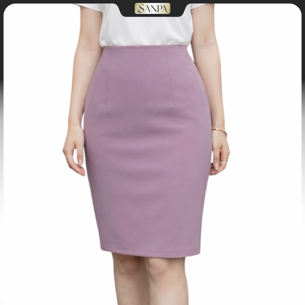 กระโปรงทำงานเรียบ ผ้าโรเชฟ ยาว 22 นิ้ว (2XL-5XL)