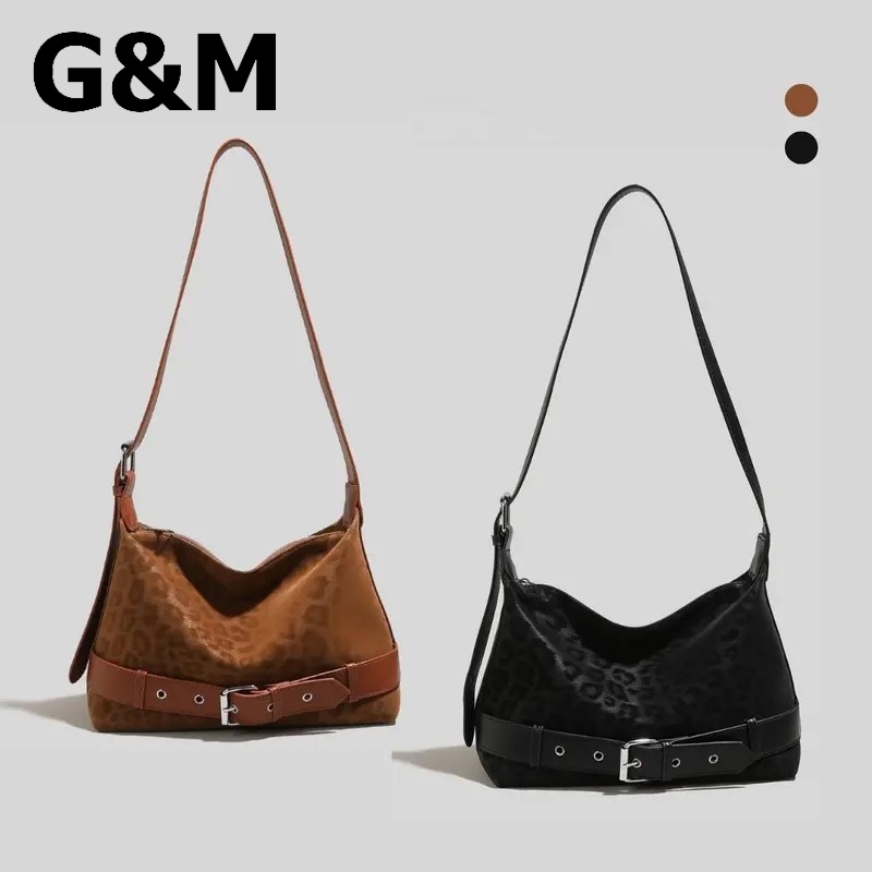 G&M กระเป๋าโท้ทลายเสือดาว Vintage กระเป๋าสาวออฟศสะพายข้างได้ สะพายไหล่ได้ ไม่เป็นขุย สำหรับสาวออฟฟิศ กระเป๋าแมทช์ได้ทุกล
