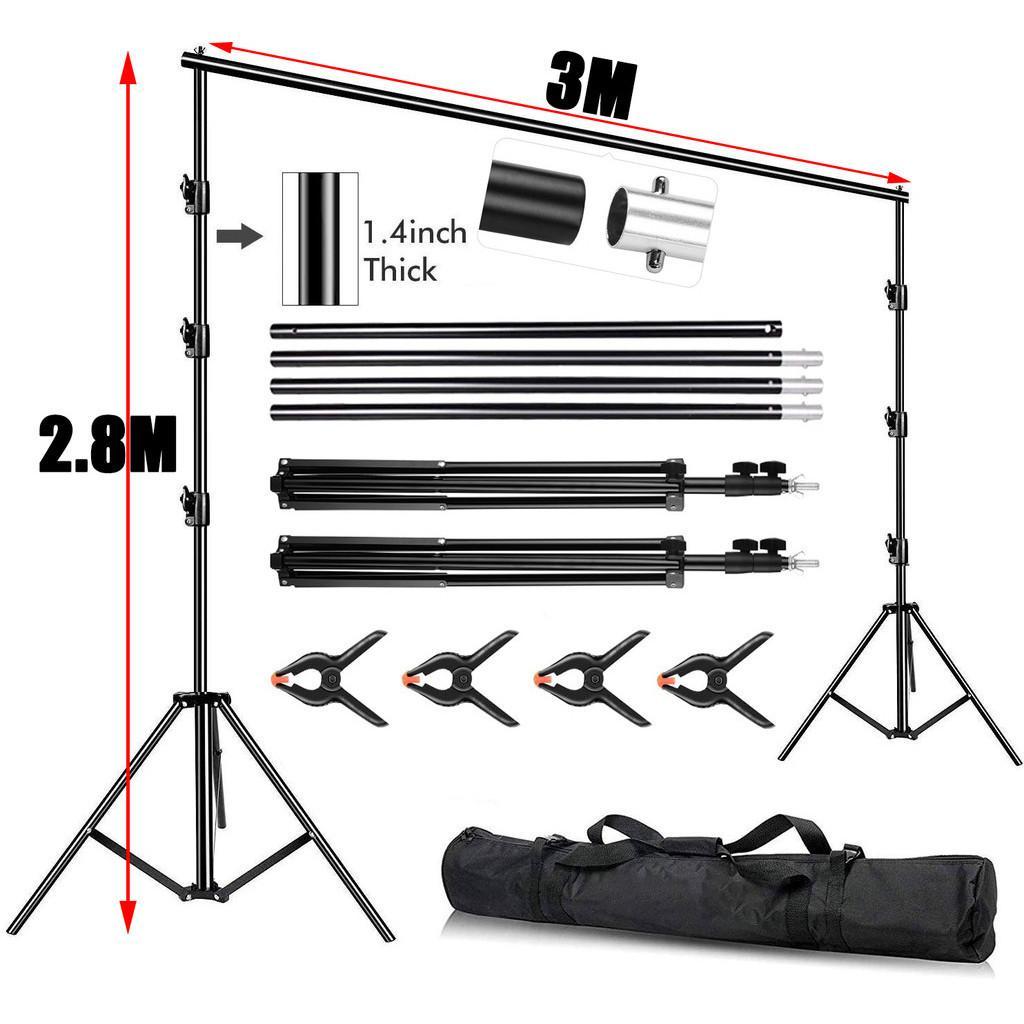 Photo Studio 2x3m ฉากถ่ายรูป Background Stand & 3x3m Backdrop Non-wovens ฉากเขียว Green Screen