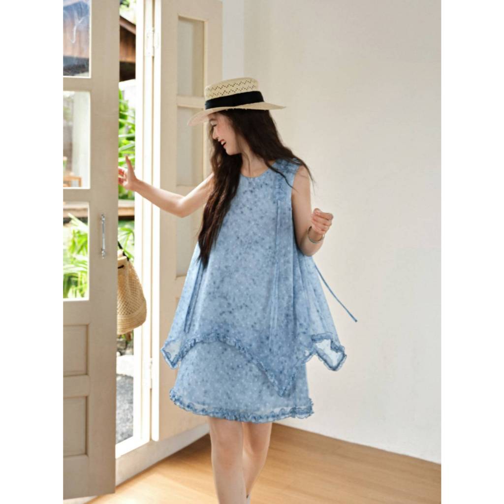 [Preorder] KUOSE : Blue Layered Look Dress