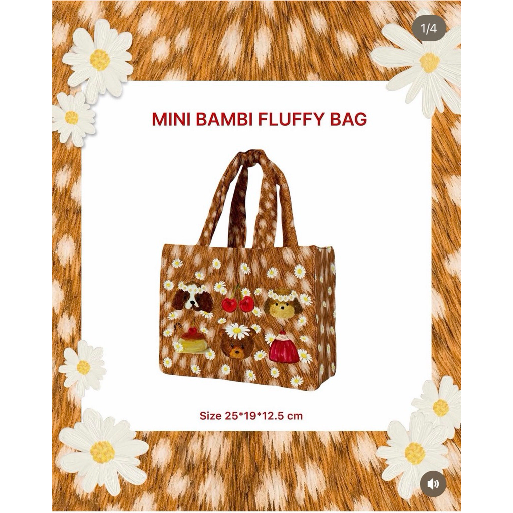 พร้อมส่งกระเป๋า mini bambi FLUFFY BAG Psmaterial