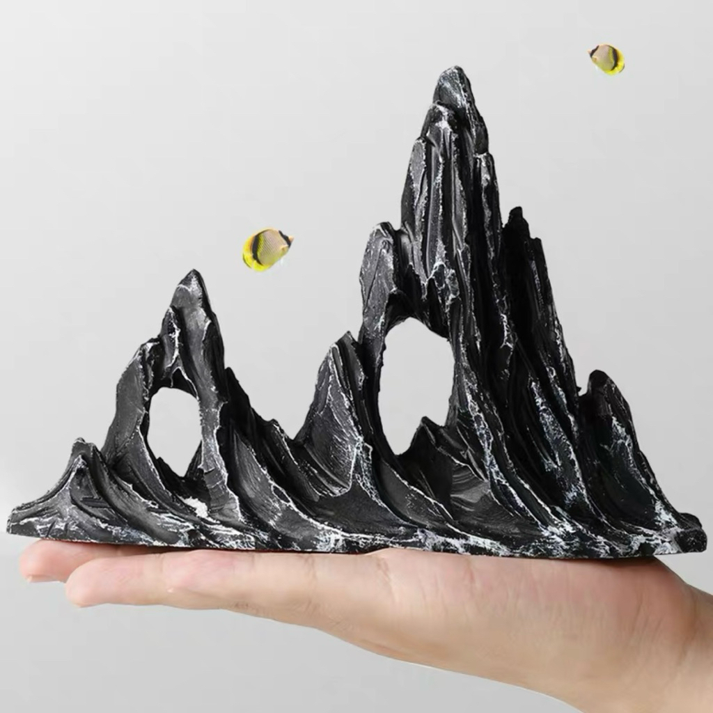 ตกแต่งตู้ปลา GS1612-D 19.5x5x13.5cm ตู้สัตว์เลื้อยคลาน หินเรซิ่น ของตกแต่งตู้ปลา