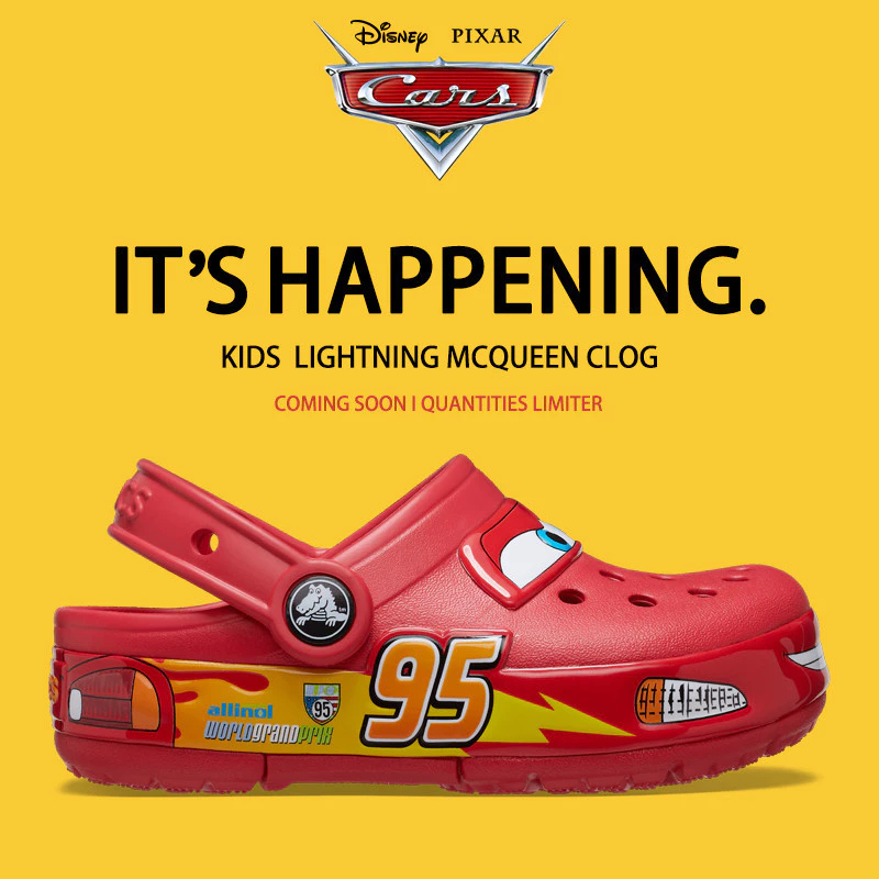 *Best Seller*ของแท้ 100% ✔️Cars x Crocs Classic Clog 'Lightning McQueen' สำหรับผู้ใหญ่และเด็ก สำหรับ