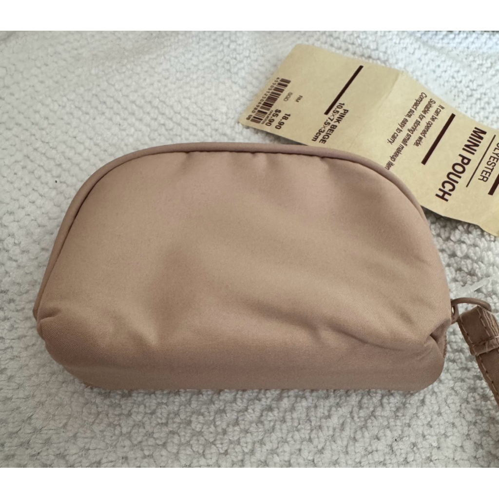 Muji กระเป๋าสตางค์เล็ก สีครีม ( pink beige) ใส่เหรียญ