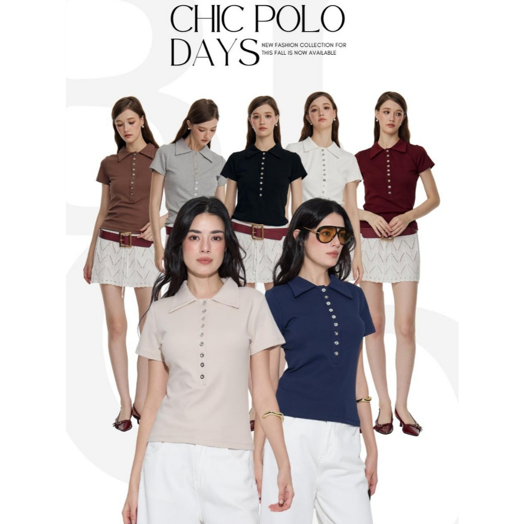 BCTS10 Chic Polo Days - เสื้อโปโล Premium cotton blend