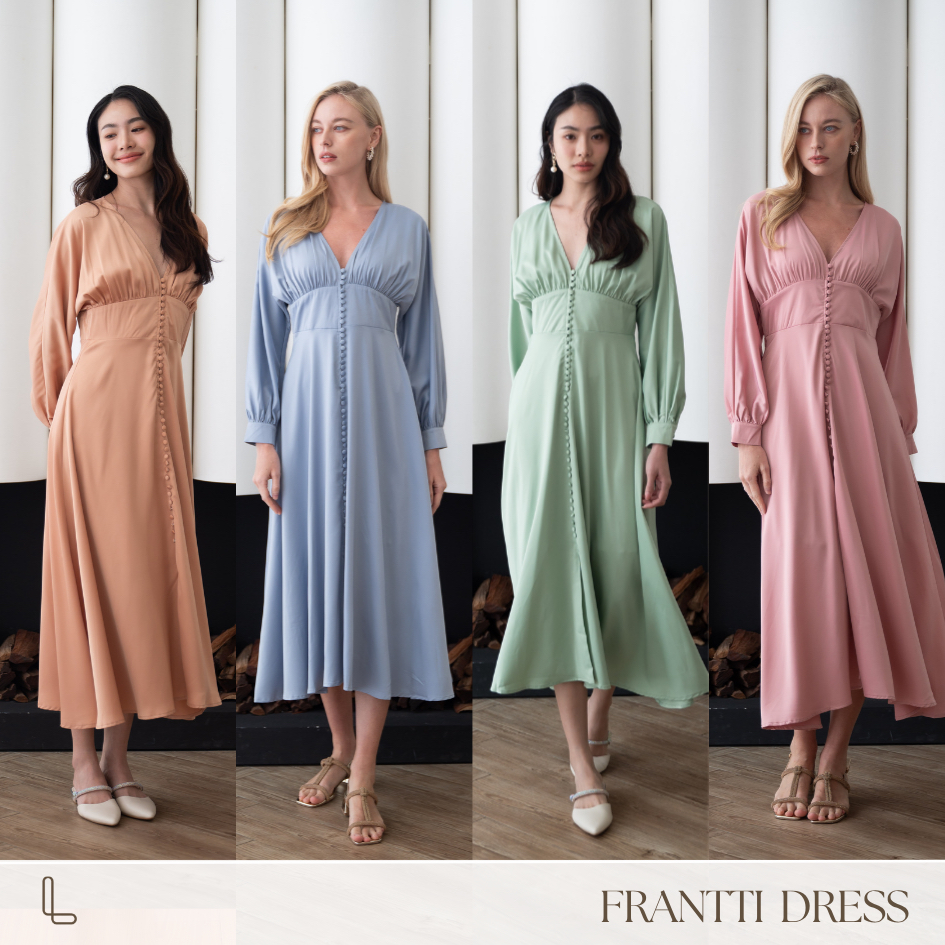 (SALE) TheLoopBangkok| Frantti Dress เดรสยาวเข้าเอว ปล่อยช่วงกระโปรง ใส่ไปทะเลหรือออกงานก็สบาย