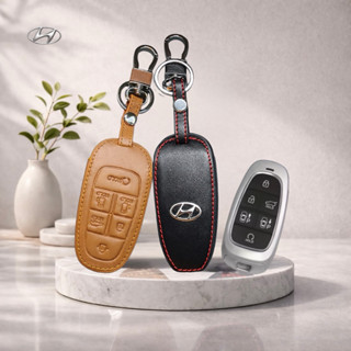 เคสหนังใส่กุญแจรีโมทรถยนต์ รุ่นหนังนิ่ม โลโก้เหล็ก Hyundai S…