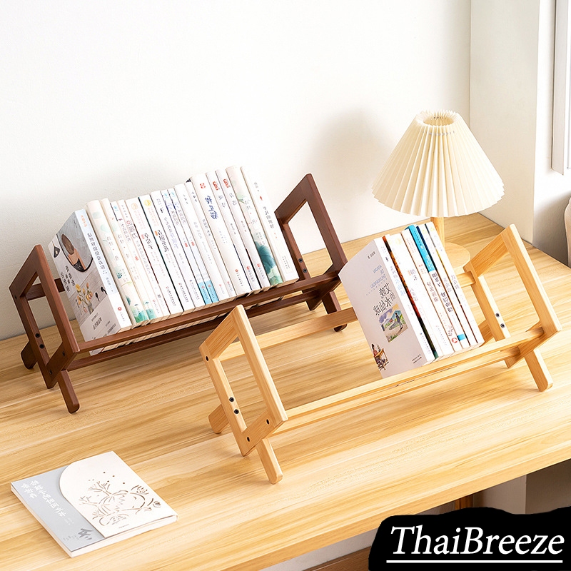 【ThaiBreeze】ชั้นวางหนังสือ ชั้นจัดระเบียบบนโต๊ะทำงาน ชั้นเก็บของ ประหยัดพื้นที่ ทำโดยไม้ไผ่ธรรมชา รับน้ำหนักได้แข็งแรง