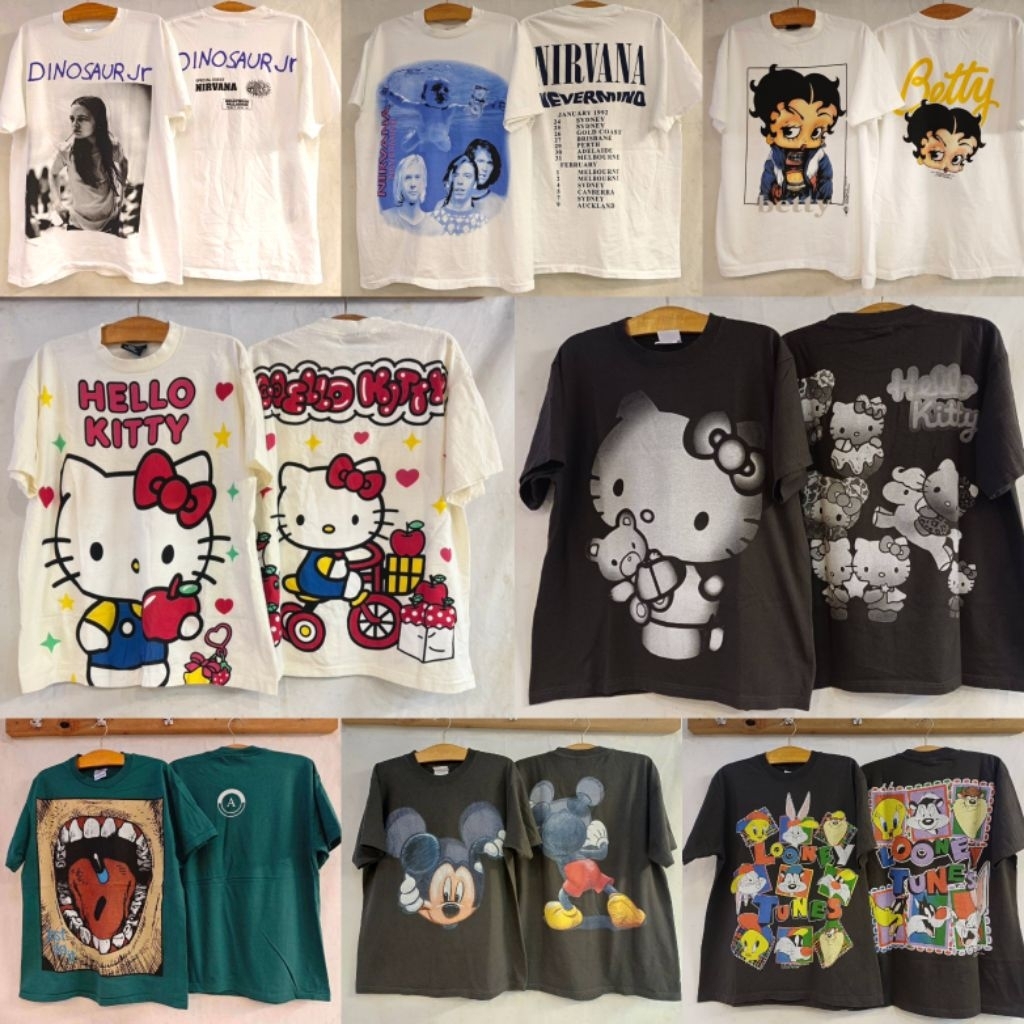 เสื้อวินเทจ การ์ตูนเอนิเมะ งานวง ผ้าเฟต งานใหม่