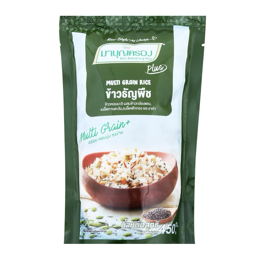 ข้าวธัญพืช ตรา ข้าวมาบุญครอง น้ำหนักสุทธิ 450 กรัม