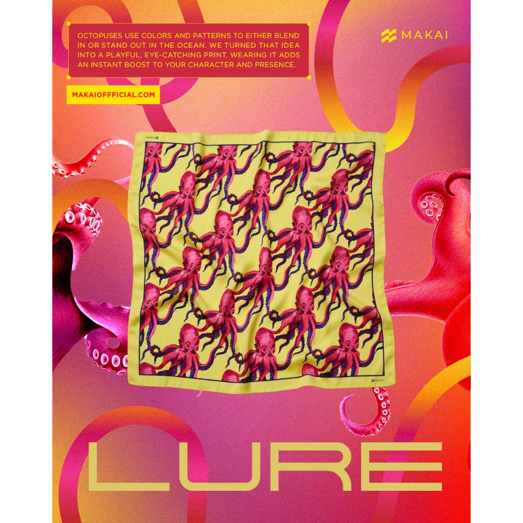 MAKAI Bandana ผ้าโพกหัว ผ้าพันคอ ลาย LURE