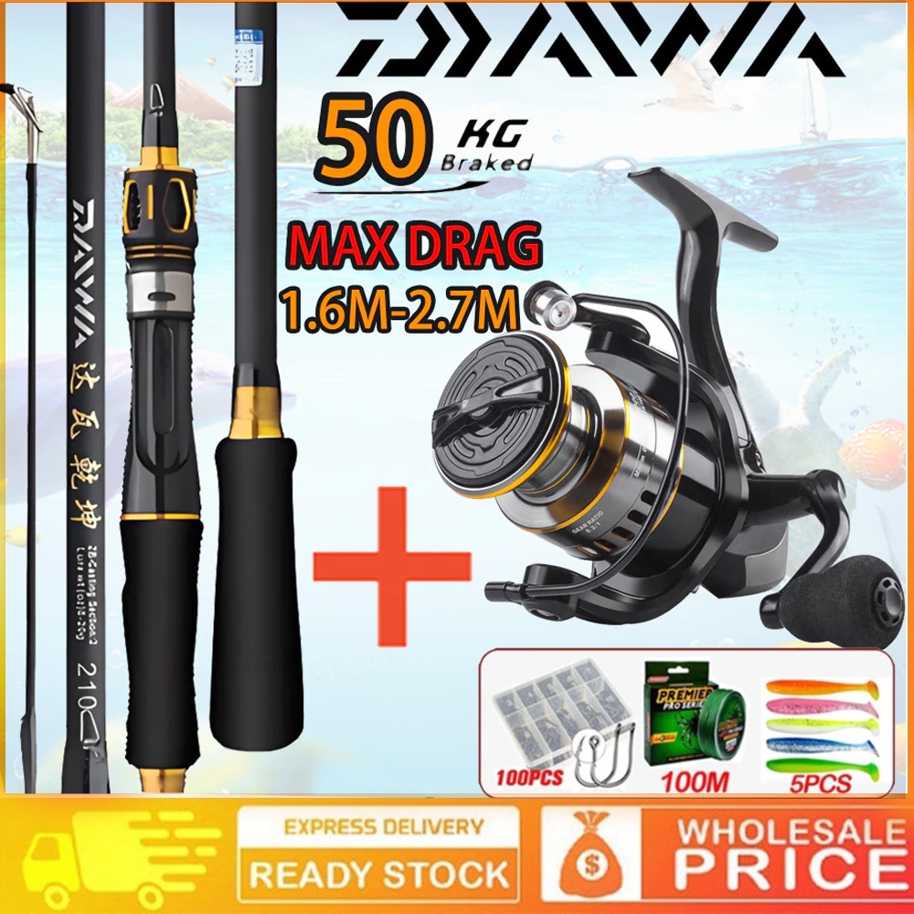 DAIWA ชุดคันเบ็ดตกปลา สปินนิ่งรีล สำหรับเกลือทะเล ความยาว 1.8 ม. | Fishing Rod Reel Combo