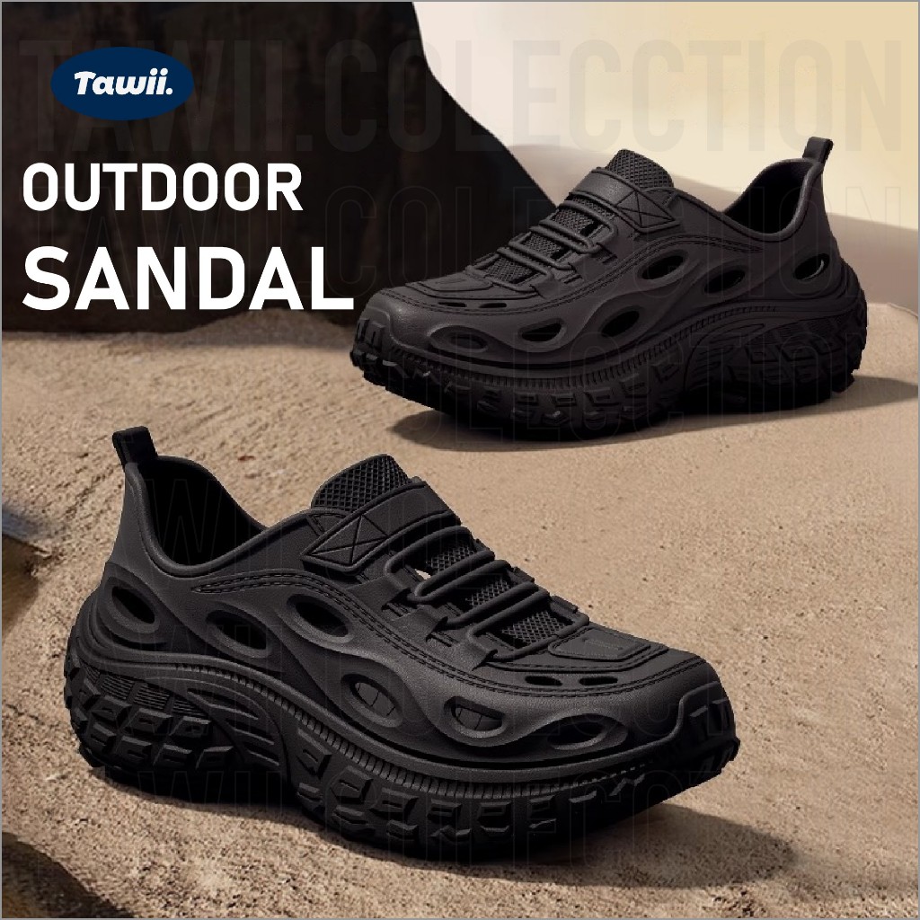 Tawii. Outdoor Sandals รองเท้าแตะ Unisex กันลื่น ไม่อับอากาศ รองเท้าแตะชายหาดสำหรับกลางแจ้ง