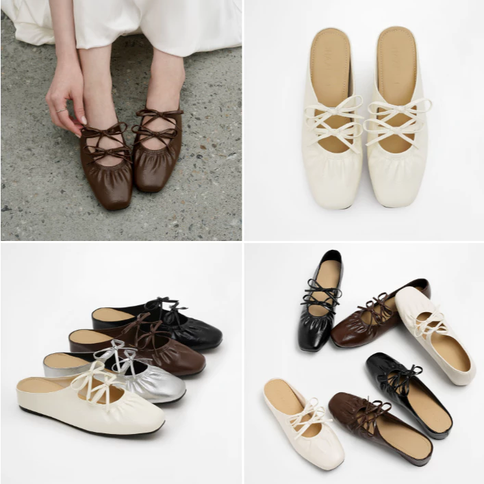 CHAAKAN [นำเข้าเกาหลี 100%] Cordelia Platform Mule Flat รองเท้าเปิดส้นผู้หญิง ส้นในซ่อน 3.5ซม. หัวเหลี่ยม เบา ไม่หลุด