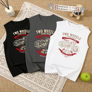 เสื้อยืดเด็ก เสื้อแขนกุดเด็กผู้ชาย ลายตัวอักษร งานแฟชั่น ผ้านิ่ม พร้อมส่ง