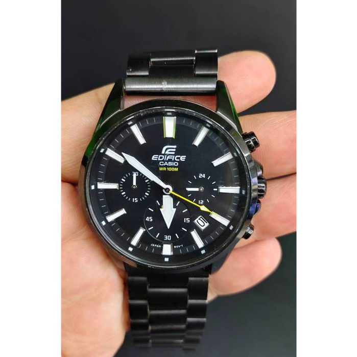 Casio Edifice EFV-510DX Chronograph WR100M สายสแตนเลส สีดำ ของแท้