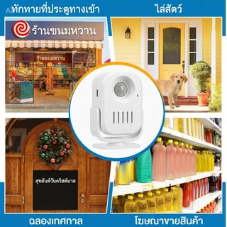 CHUNHEE สัญญาณกันขโมย กริ่งประตูบันทึกได้ เซ็นเซอร์ตรวจจับการเคลื่อนไหว ออดไร้สาย บันทึกเสียง กันขโมย CODกริ่งประตูไร้สา