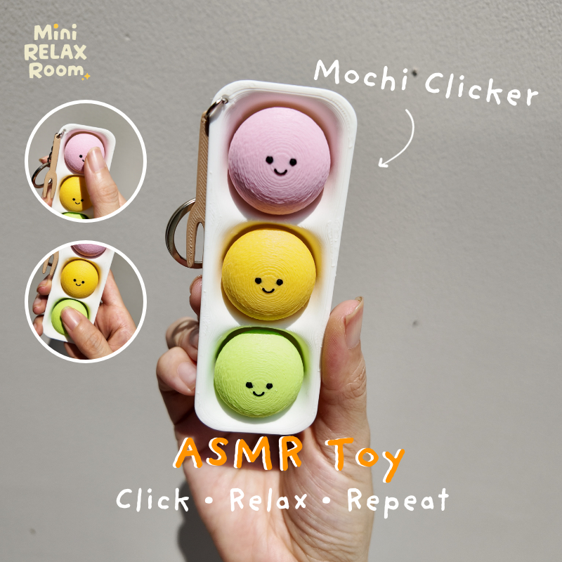 ของเล่นคลายเครียด ASMR Mochi Clicker 3D Print | พวงกุญแจน่ารัก กดเพลิน เสียงฟิน คลายเครียด ของขวัญสุดคิวท์
