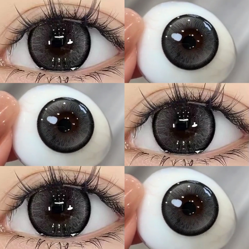 Midroo【ซื้อ2คู่แถม ยาหยอดตา+ตลับ】เลนส์บิ๊กอายน่ารัก ขยายรูม่านตา Moon Grey-14.5mm รายเดือน