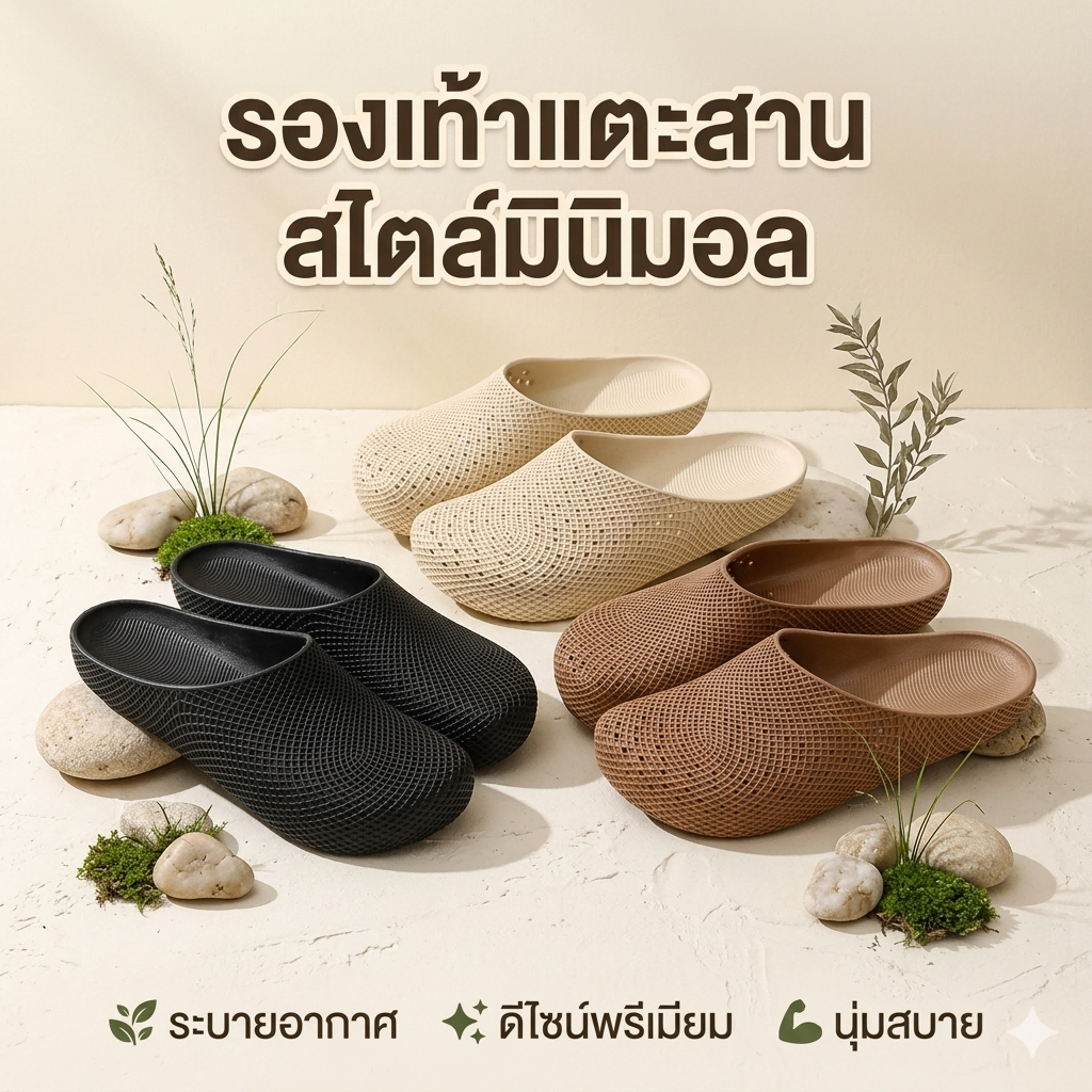 รองเท้าแตะแฟชั่นผู้หญิง กันน้ำกันลื่น พื้นนุ่มเบา ใส่สบายทั้งวัน ระบายอากาศดีไม่อับ เหมาะกับทุกสไตล์