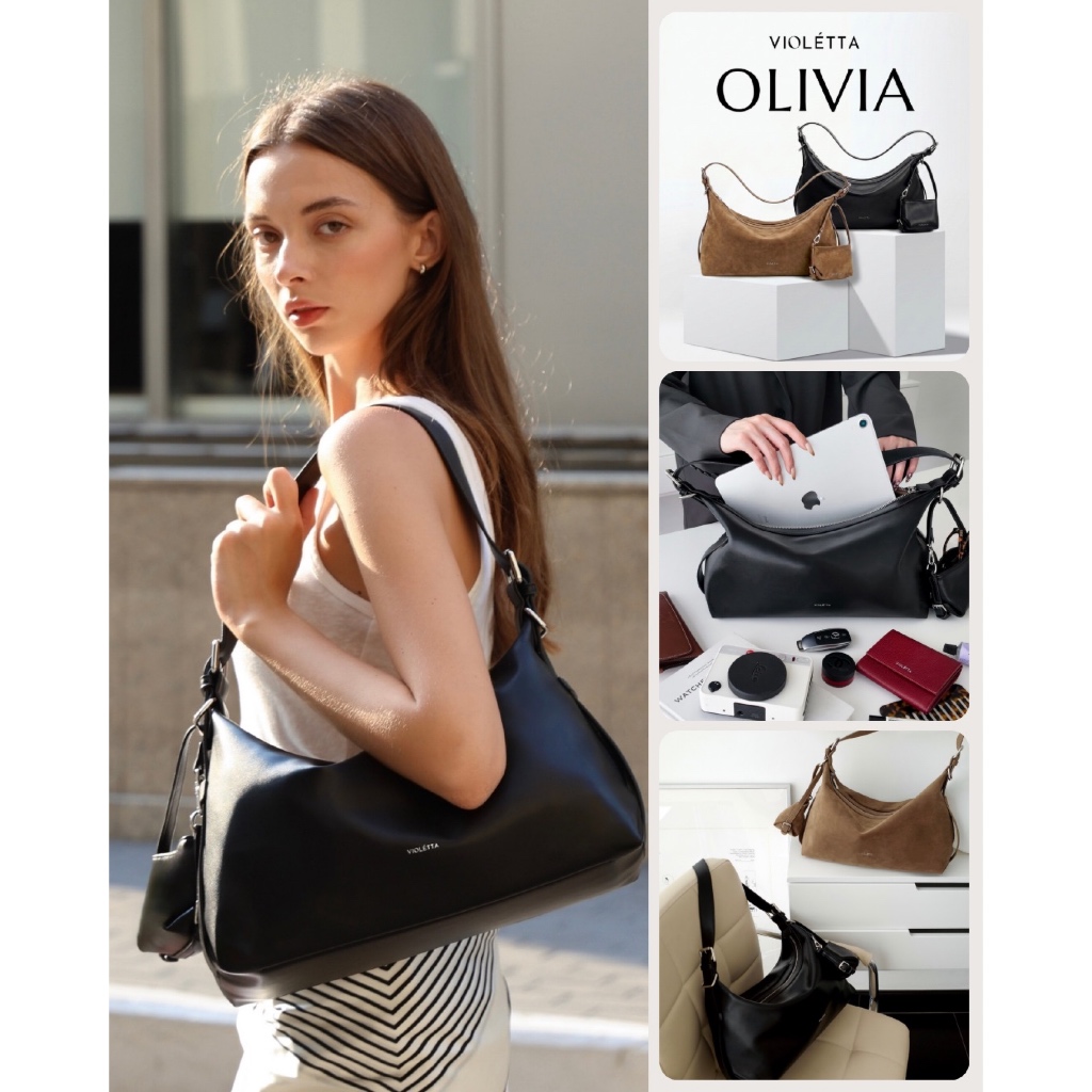 VIOLETTA กระเป๋าสะพายข้าง กระเป๋าสะพายไหล่ รุ่น OLIVIA (เฉพาะกระเป๋าใบใหญ่)