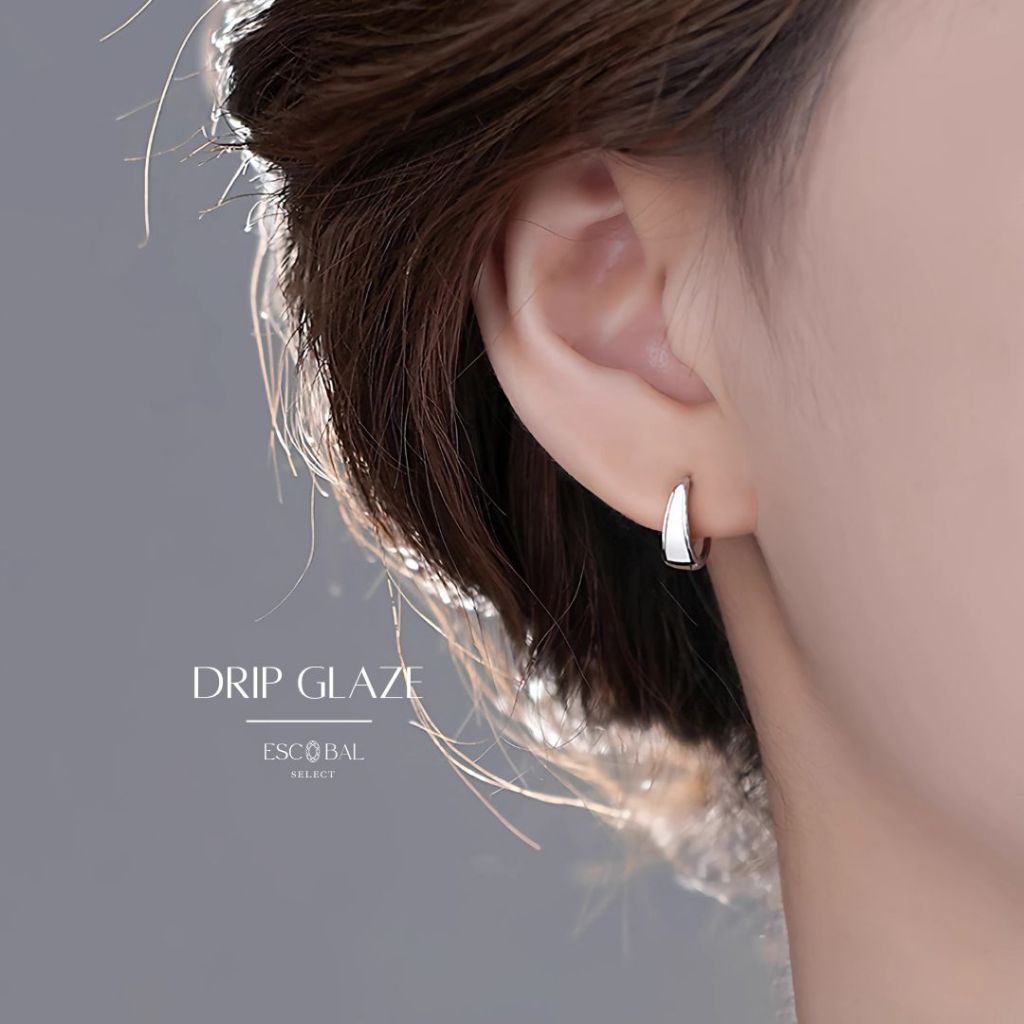 ESCOBAL ต่างหูเงิน Drip Glaze ตุ้มหูเงิน ต่างหูแฟชั่น ต่างหูใส่สบาย เก๋ไก๋และทันสมัย ต่างหูผู้หญิง