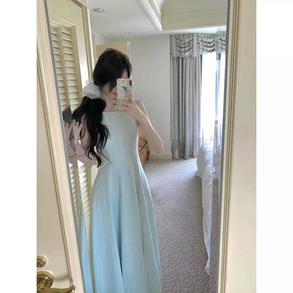 Pimma Dress เดรสสีฟ้าพาสเทล ทรงสวย