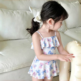 PRINCESS KESLI ชุดว่ายน้ําเด็ก ชุดว่ายน้ำเด็กหญิง มีหมวก หมวกว่ายน้ำ + กางเกงขาสั้น ผ้าเนื้อดี งานดี น้ําหนักเ