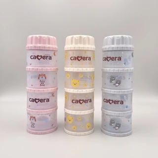 Camera Baby ที่เก็บนมผง 4 ชั้น แบ่งนมผง ตวงนม 4 ชั้น มีฝาเทนมทุกชั้น Genius 11" PP นึ่งได้