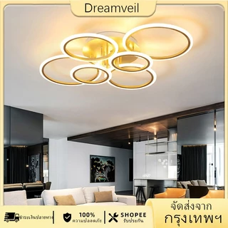 โคมไฟเพดาน LED 3 สี ตกแต่งบ้าน ห้องนอน ห้องนั่งเล่น มินิมอลลิสต์ โคมไฟเพดาน โคมไฟเพดาน โคมระย้า