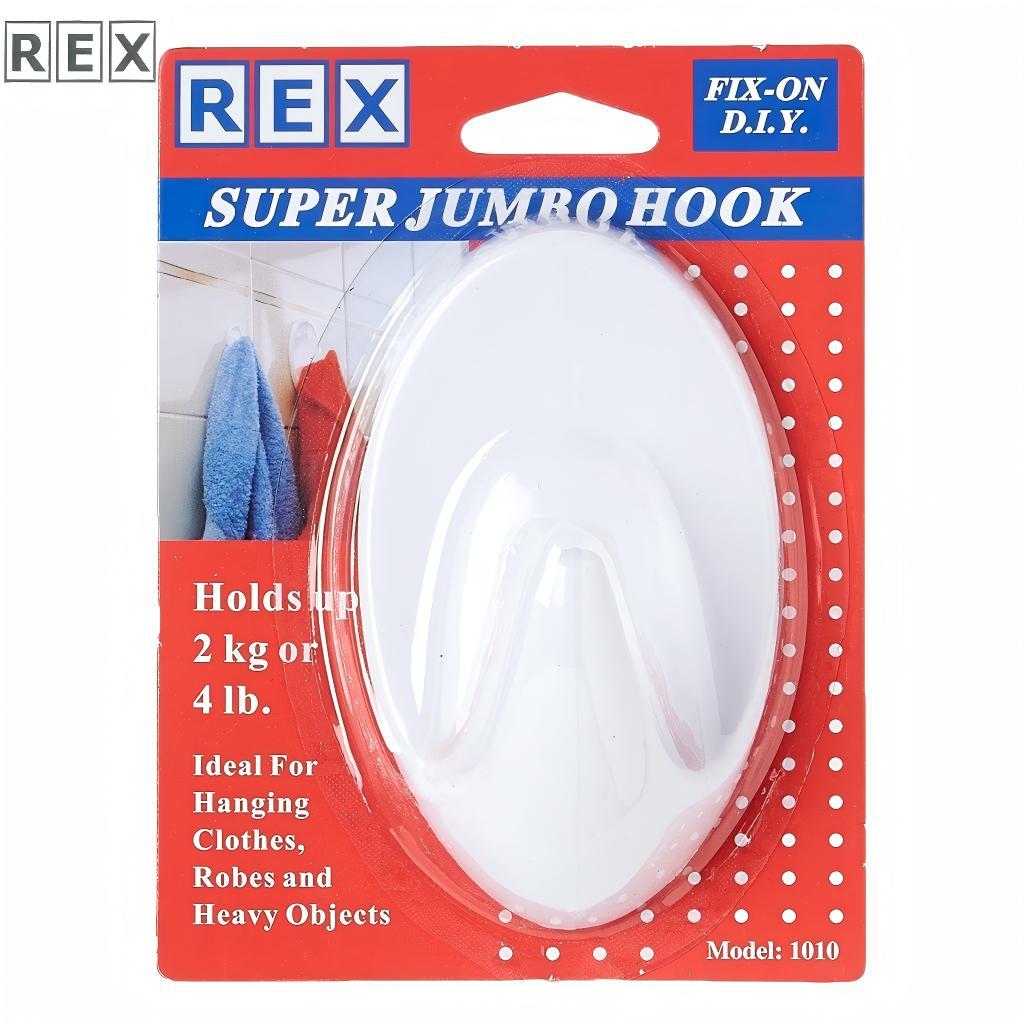 Rex 1010 Jumbo Hook, Holds Up to 2kg, Household Use, 10 pcs Set