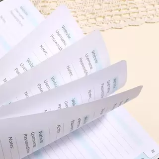 สมุดจดรหัสผ่าน A6 สมุดบันทึก Password Book ปกหนัง PU มีดัชนี A-Z จัดเก็บรหัสเว็บไซต์ อีเมล พกพาง่าย พร้อมที่เสียบปากกา