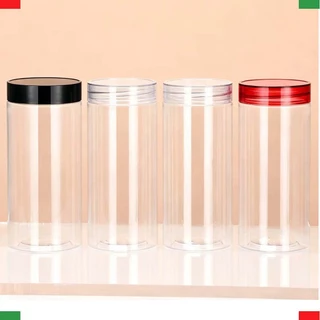 ขวดพลาสติก PET เส้นผ่าศูนย์กลาง 80 มม. ฝาหลายสี ปิดสนิท กันชื้น ขวดเบเกอรี่ ขวดเปล่า 10 ชิ้น/แพ็ค สินค้าขายดี