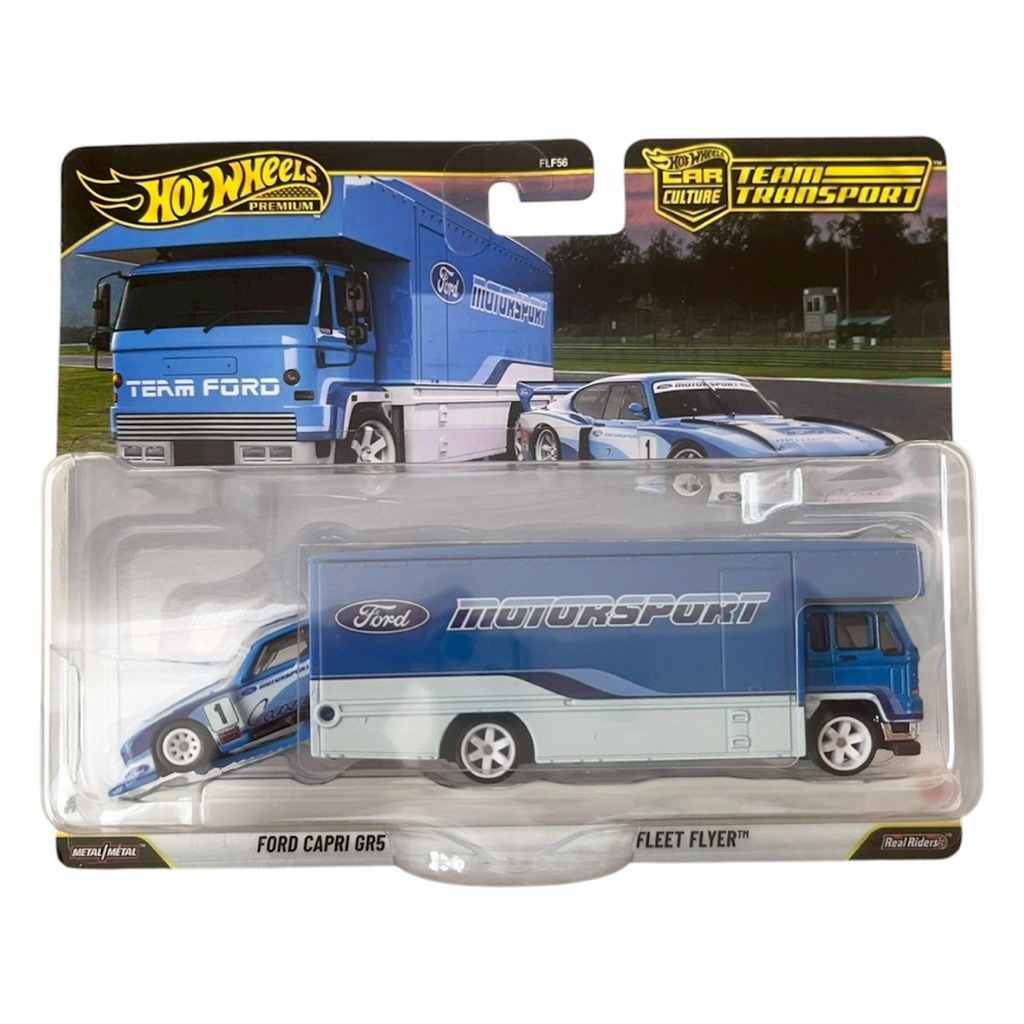 Hot Wheels Premium Car Culture Team Transport Ford Capri Gr5 + Fleet Flyer