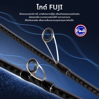 SeaHunter U-Line Fishing Rods คันเบ็ดรอกสปิน & รอกเบส 1.8M ที่จับยางลายคาร์บอนไฟเบอร์ 8-20LB เบา 147g ไกด์FUJI