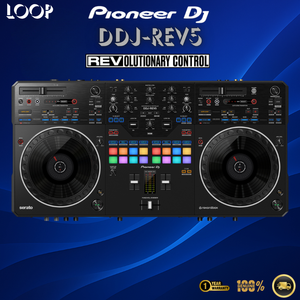 Pioneer DJ DDJ-REV5 : Scratch-style 2-channel performance DJ controller