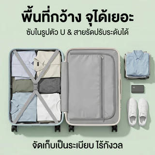กระเป๋าเดินทาง USB กระเป๋าเดินทางขนาด20/24 นิ้ว แข็งแรง ABS+PC ที่วางแก้ว กระเป๋าเดินทางขึ้นเครื่องบ [รับประกัน5ปี]