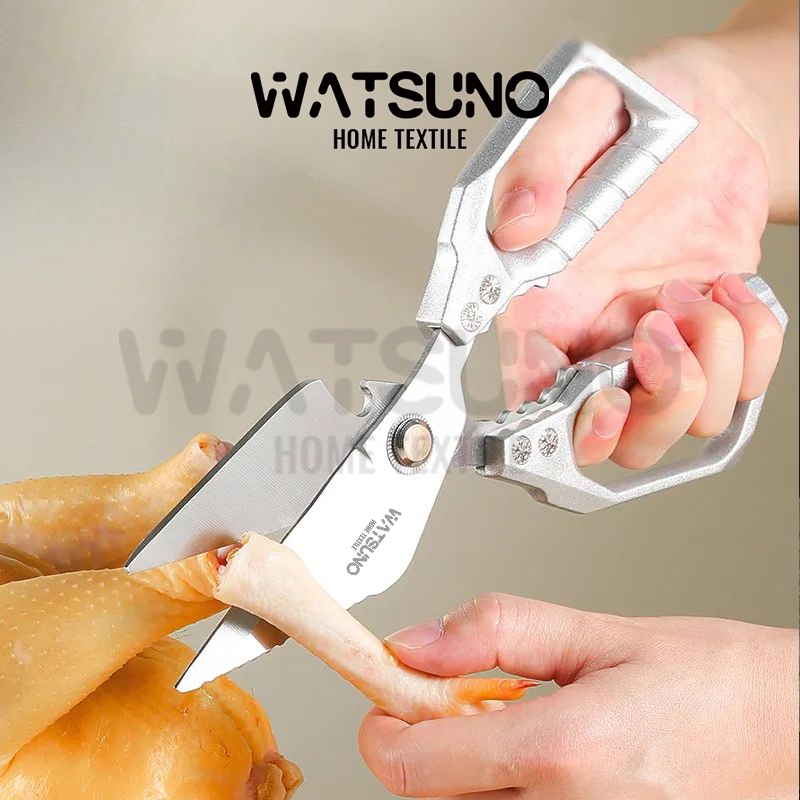 Watsuno.กรรไกรครัวอเนกประสงค์ แข็งแรงคมกริบ ใช้ตัดกุ้ง ไก่ ปลา ได้สะดวก รวดเร็ว ประหยัดเวลาในครัว